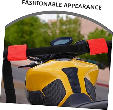 Red Nylon Soft Handlebar Straps Motorcycle Tie down Strap Set for Secure Transportation with Versatile Securing and Reliable Fabric Material