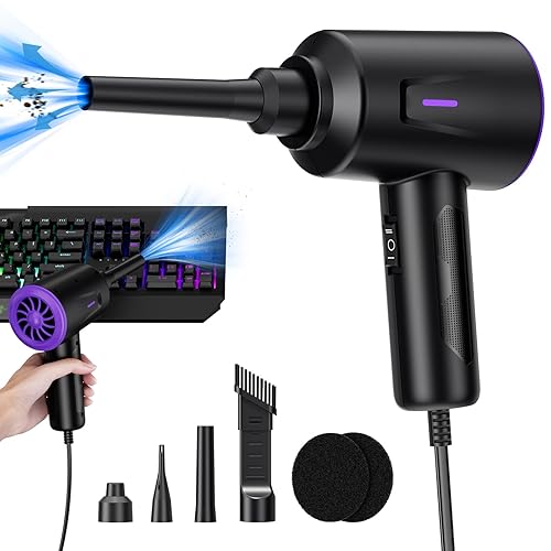 Goweto Electric Air Duster - Air Blower - Multi-Use Compressed Air Duster for Keyboard- Computer and PC - 5.74 oz Powerful Motor - Purple