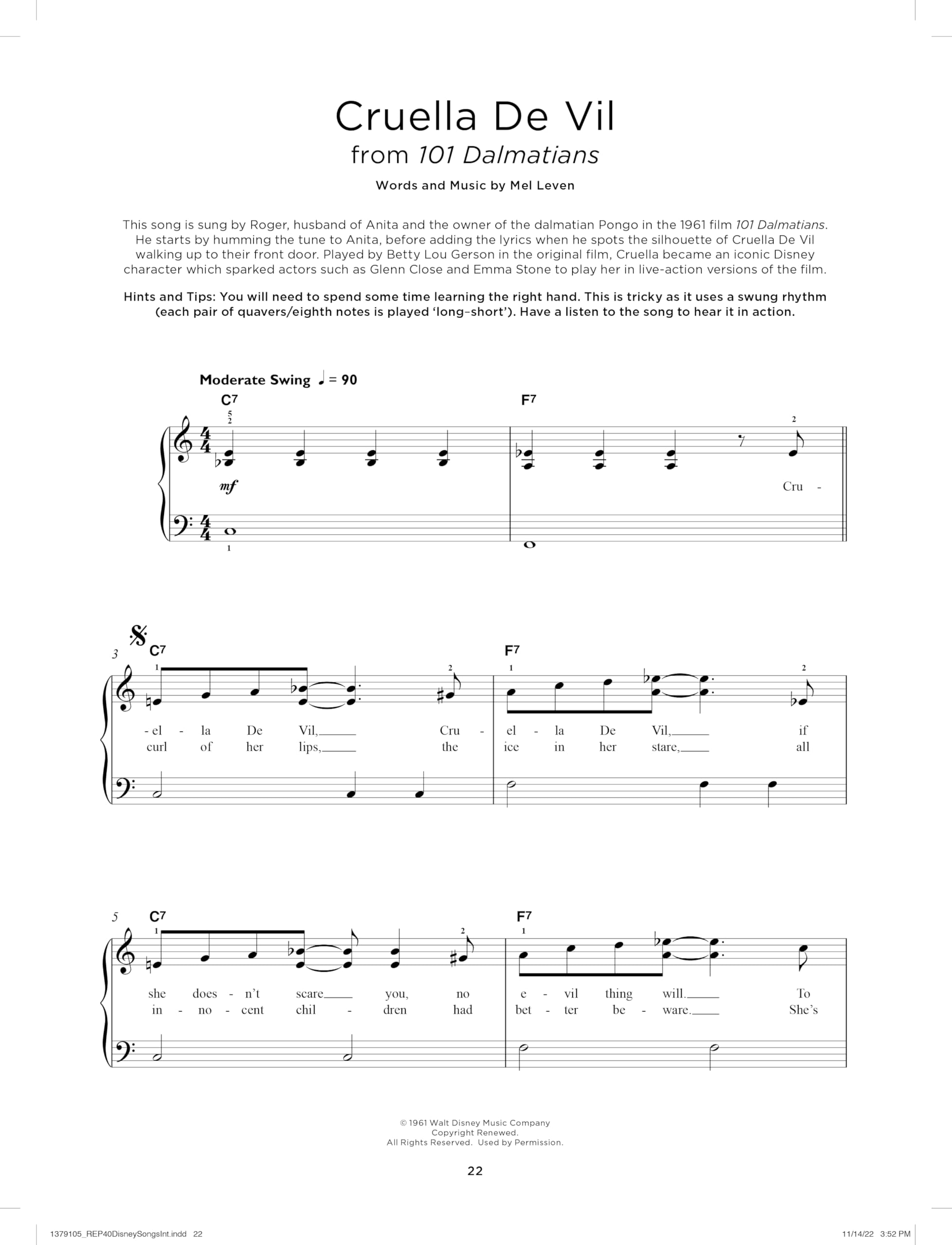 Really Easy Piano – 40 Chansons Disney | Recueil de chansons et partitions pour piano facile | 40 classiques Disney pour piano voix et guitare | Ressource pédagogique idéale et cadeau pour pianistes