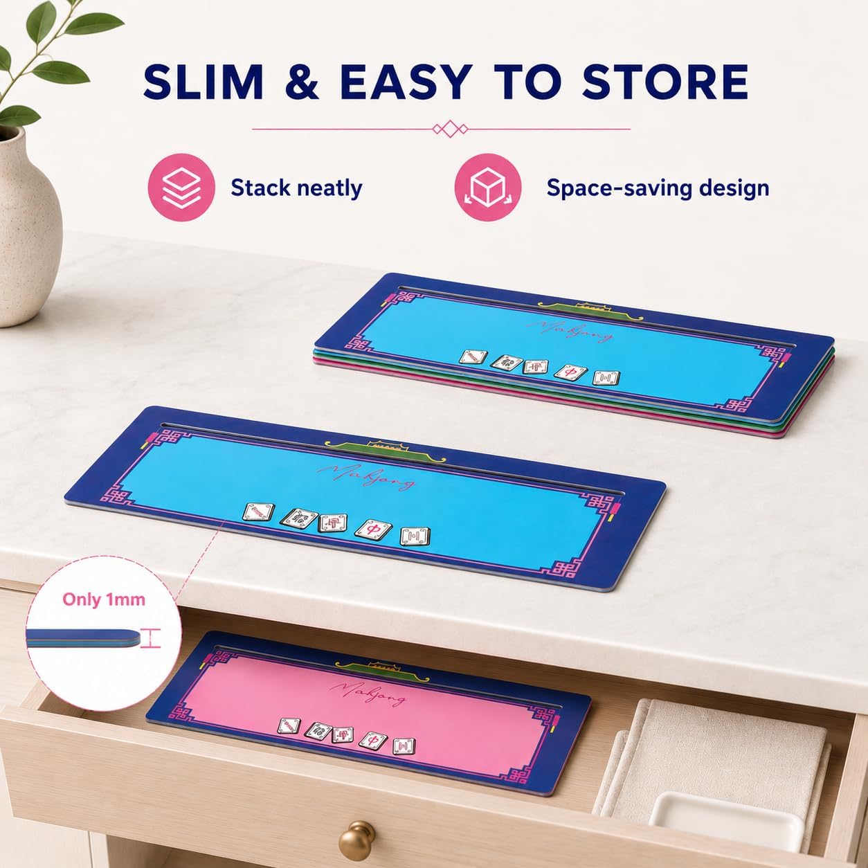 Mahjong Line Reader, 4 Pack Finder with Rules – Acrylic Mahjong Highlighter Strips for Card Games, Reusable Mahjong Card Line Reader with Clip image 3