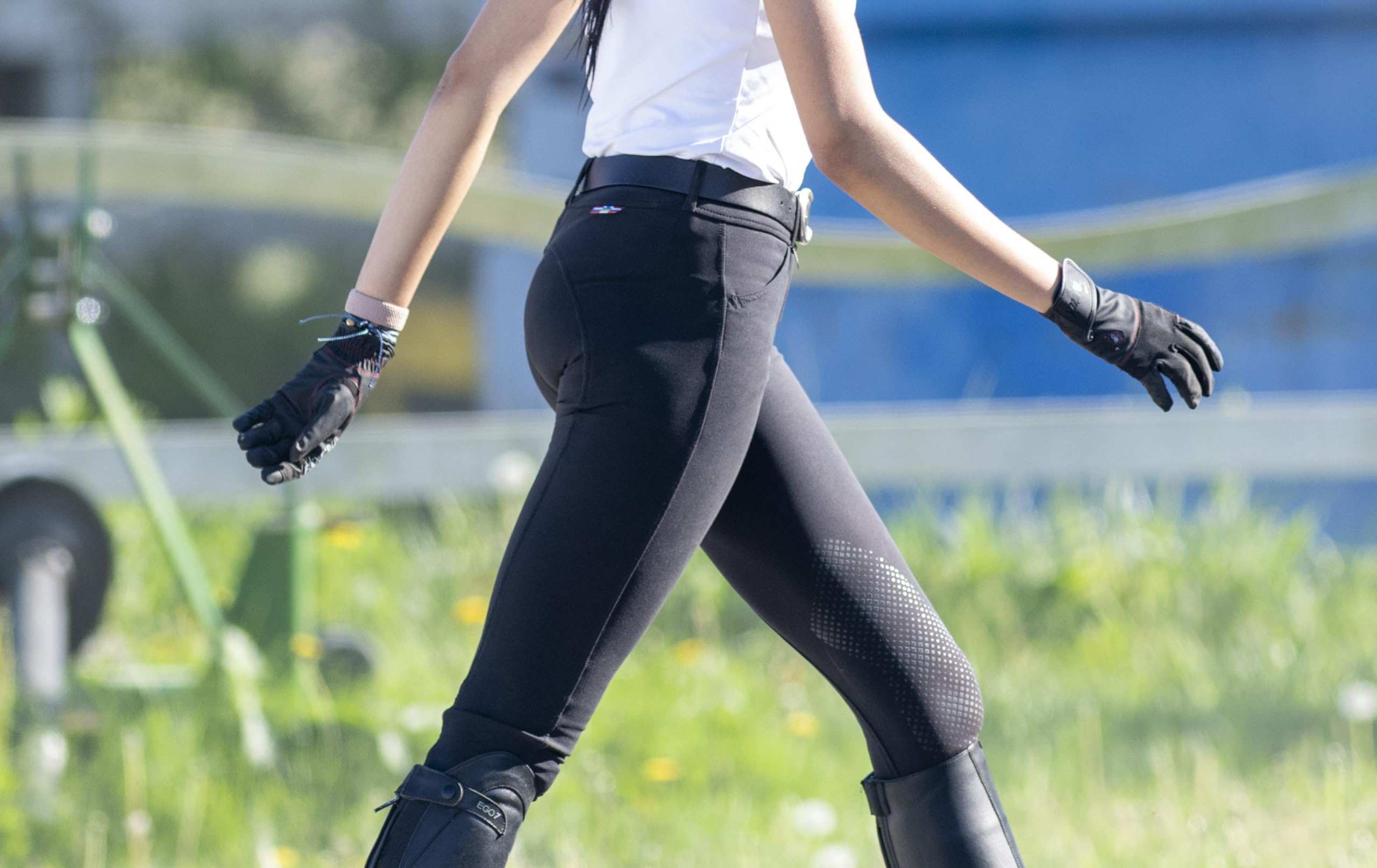 FARRIS Flexgrip - Guantes de equitación para mujeres y hombres, guantes ecuestres acolchados con malla transpirable y pulgares y dedos reforzados