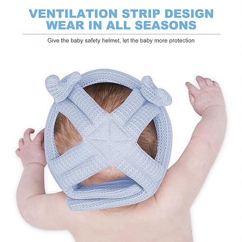 Miniatura 3 de Casco de seguridad para caminar para niños pequeños, protector de cabeza transpirable, protector de cabeza ajustable, sin golpes, gorro de seguridad