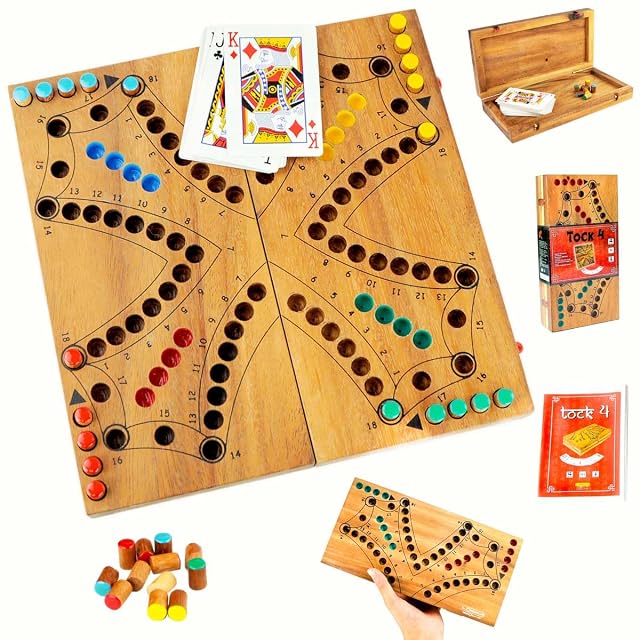 Logica Juegos Art. TOC 4 - Juego de Mesa de Madera - Juego de Estrategia para 2/4 Jugadores