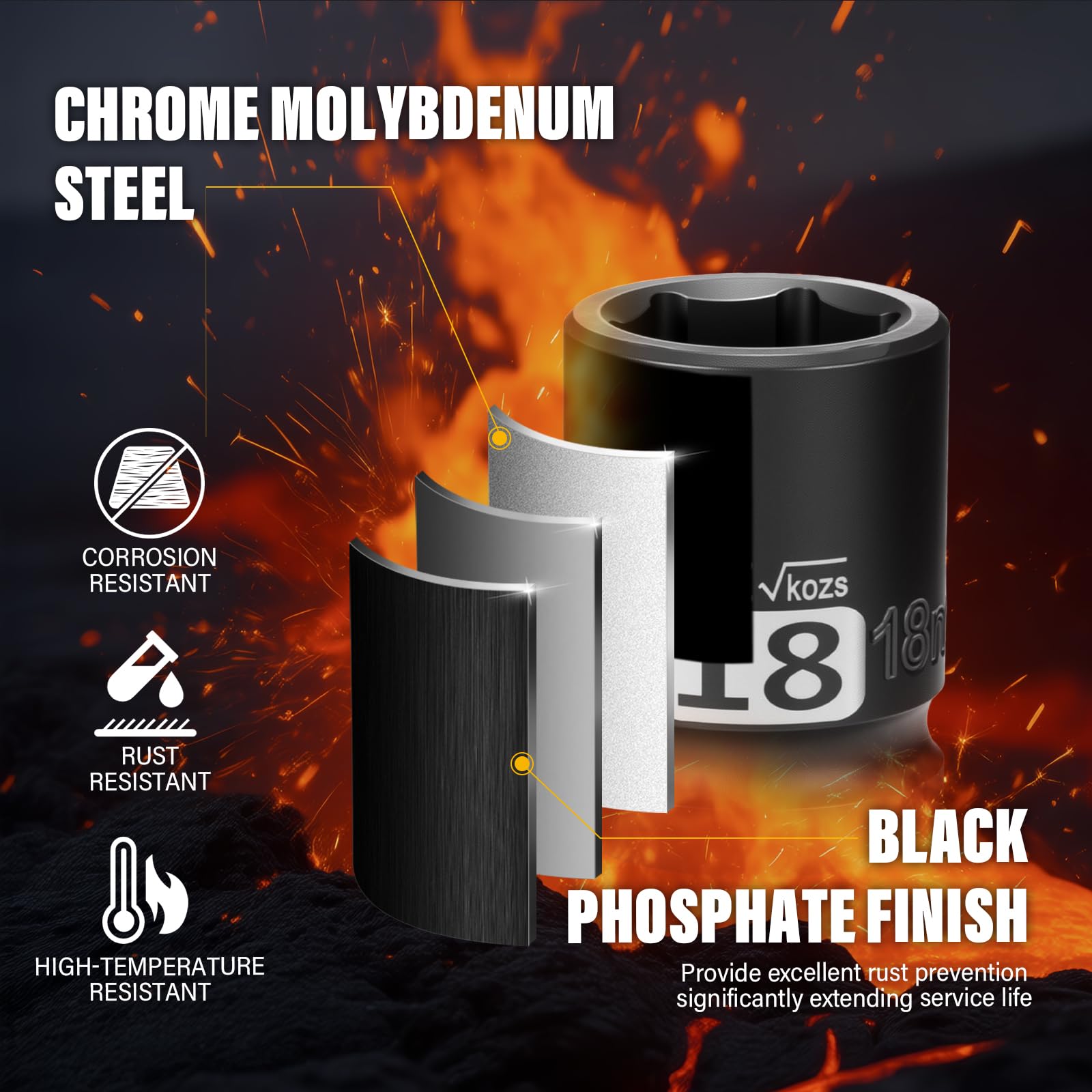1/2 Inch Impact Socket - CR-MO Steel -4 1/2 Inch Impact Socket - CR-MO Steel -4