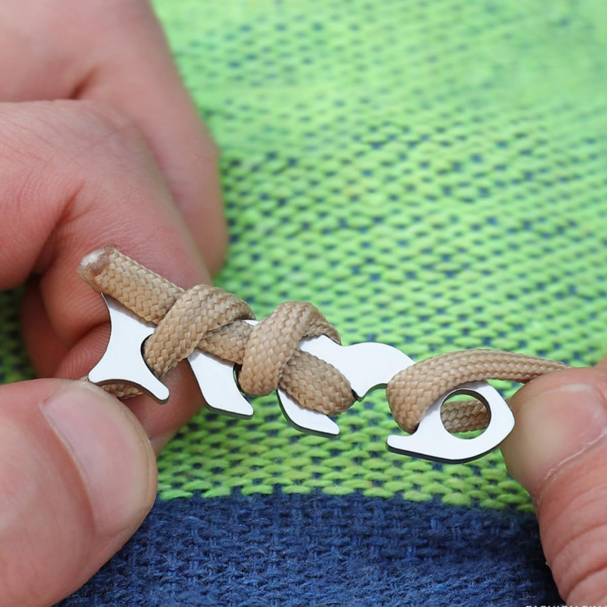 SECFOU 3 Pcs Stainless Steel Tent Rope Tensioner with Long Serving Life and Firm Solid Construction, Outdoor Tent Rope Buckle Connector Suitable for Keychain Pendant and Bottle Opener