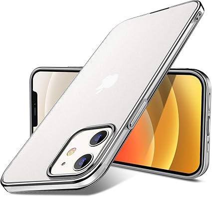 Amazon Co Jp Iphone 12miniケース 5 4インチ 半透明薄型 Iphone12ミニケース指紋防止マットtpuシリコンソフト ケースカバー ストラップホール付きシルバーメッキ レンズ保護 滑り止め軽量 耐衝撃 Sgs認証 黄ばみなしqiワイヤレス充電対応アイフォン12スマホケース銀色