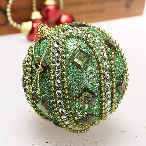 Miniatura 3 de Adornos de bola de Navidad inastillables, decoración de árbol de Navidad de 3.14 pulgadas, bolas de bolas de diamantes de imitación de Navidad,