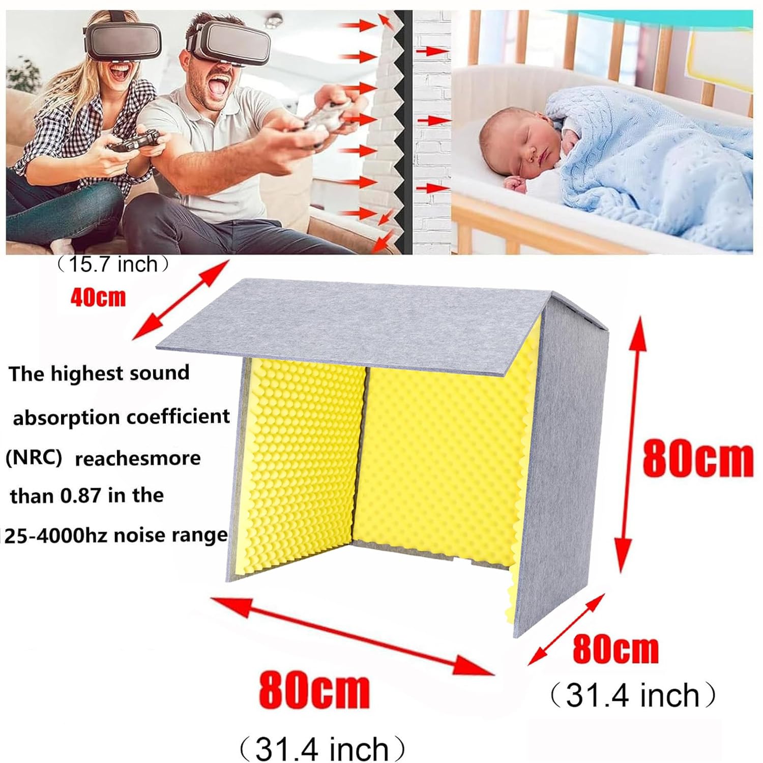80 cm Schallschutzkabine, Schallschutzabdeckung Für Den Schreibtisch, Selbstgebaute Tonkabine, Kleines Musikaufnahmestudio Für Das Heimstudio, Tragbare Gesangskabine