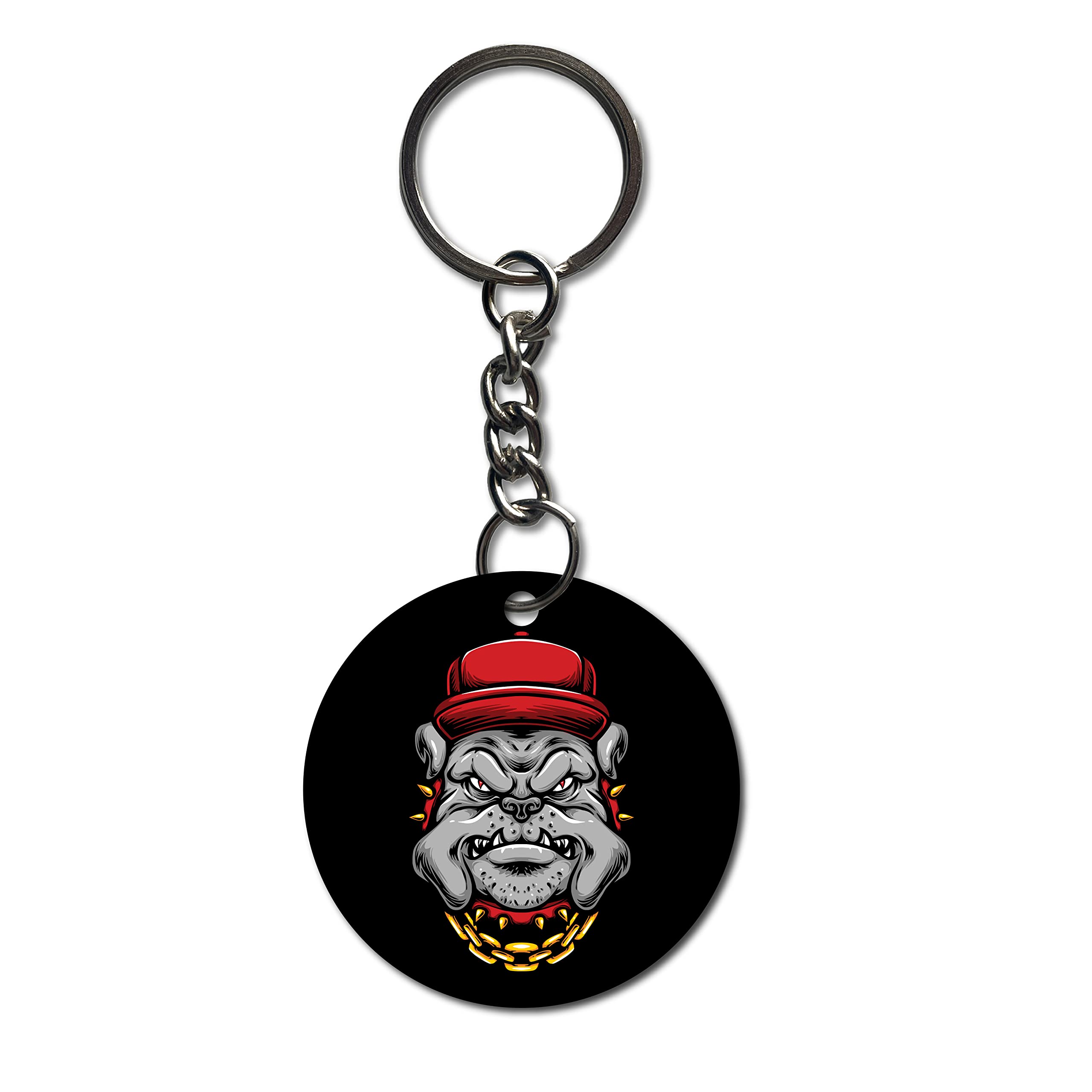 Very Very Angry Dog Printed Keychain for Men Women Girls Boys Dog Lovers Bike/Car/Bag Key Tag Keyrings L x H 2.5 x 2.5 Inch-image-45