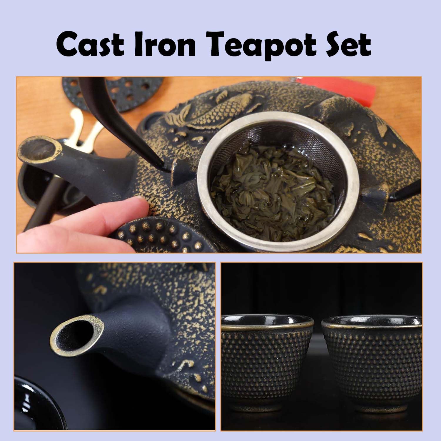 Amazon | 日本製鋳鉄ティーポット、茶こし付き。 | BLSCC | ティーポット