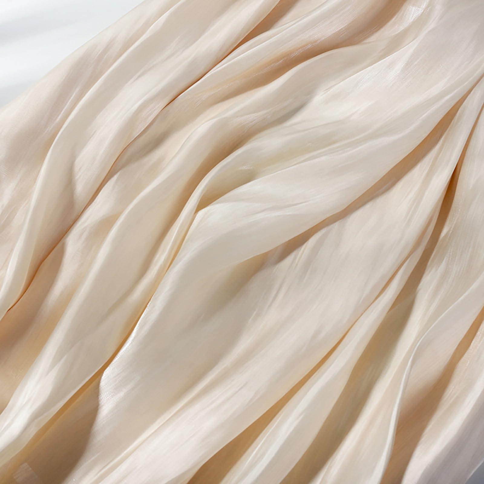 Yiemoge Bright Shiny Satin Photography Background Fabric, Textured Pleated Cloth Backdrops for Goods, Crafts, Jewelry, Cosmetics, Food Photoshoot and Flat Lay (3.3×2.3ft/100×70cm, Beige)