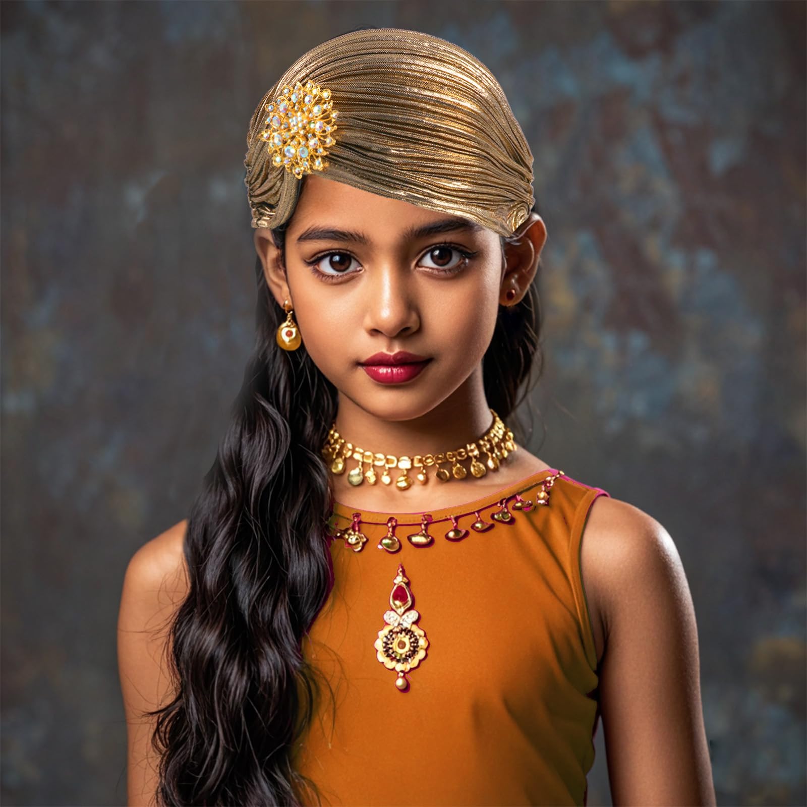 Turban damski kapelusz ze zdejmowaną broszką kryształową broszka w stylu lat 20. XX wieku, styl vintage, turban, elastyczna opaska na głowę, akcesoria do kostiumu Gatsby