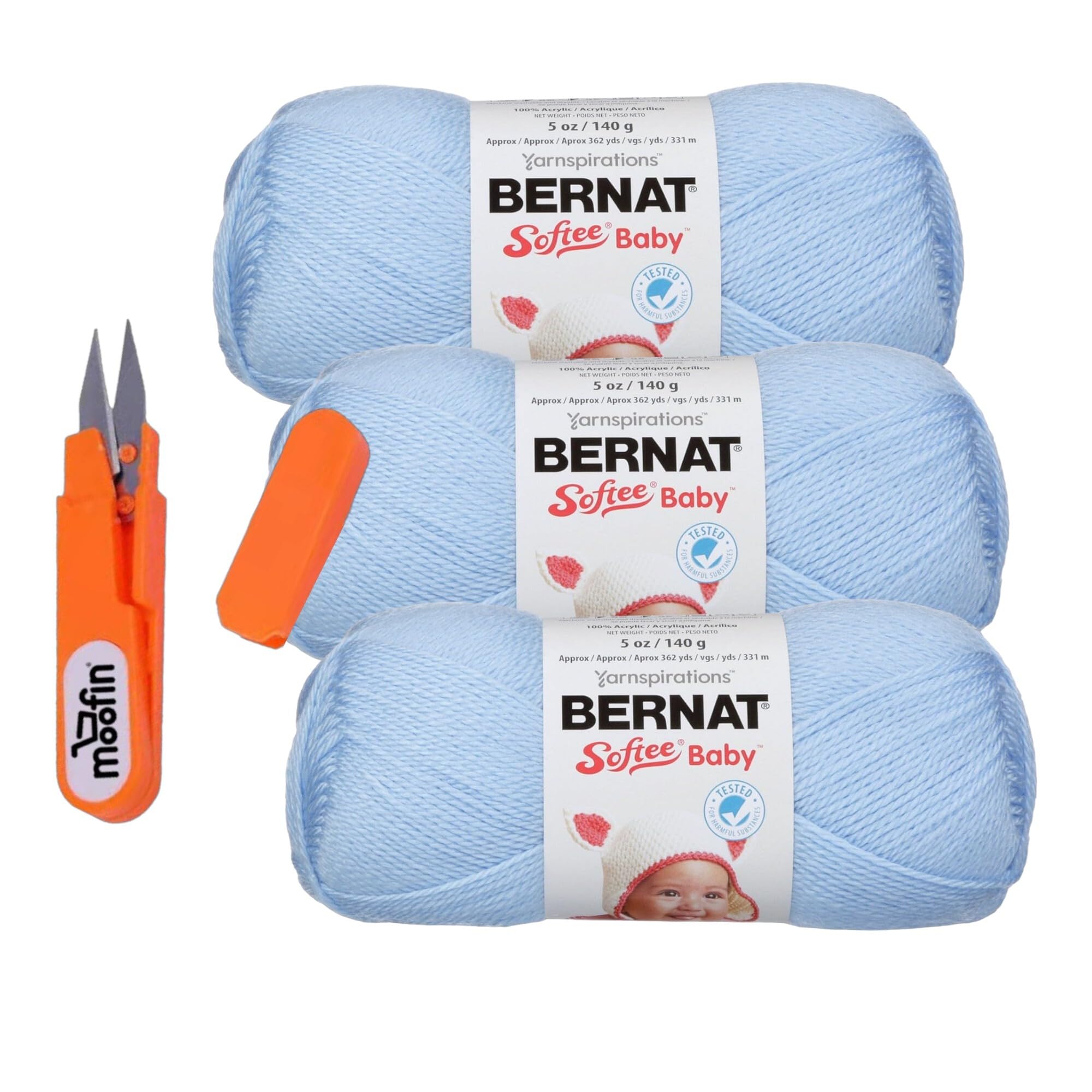 Bernat Softee Baby Yarn Pale Blue Oz Soft Yarn for Crocheting Baby  Blankets Bundle with Westlake Art Embroidery Scissors Baby Yarn for  Knitting