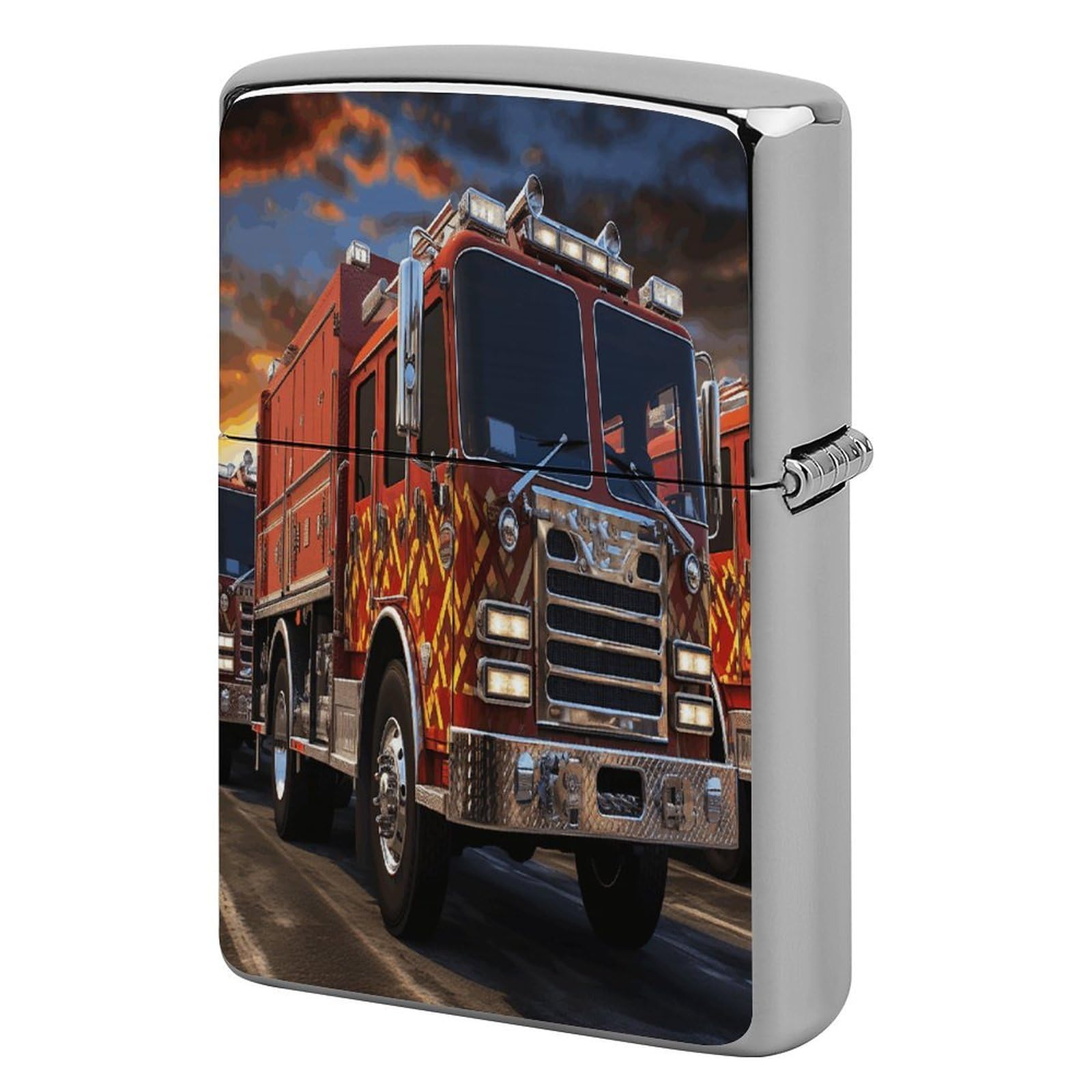 Fodpand Style Fire Truck Metal Lighter Case Cover Lighter Sleeve