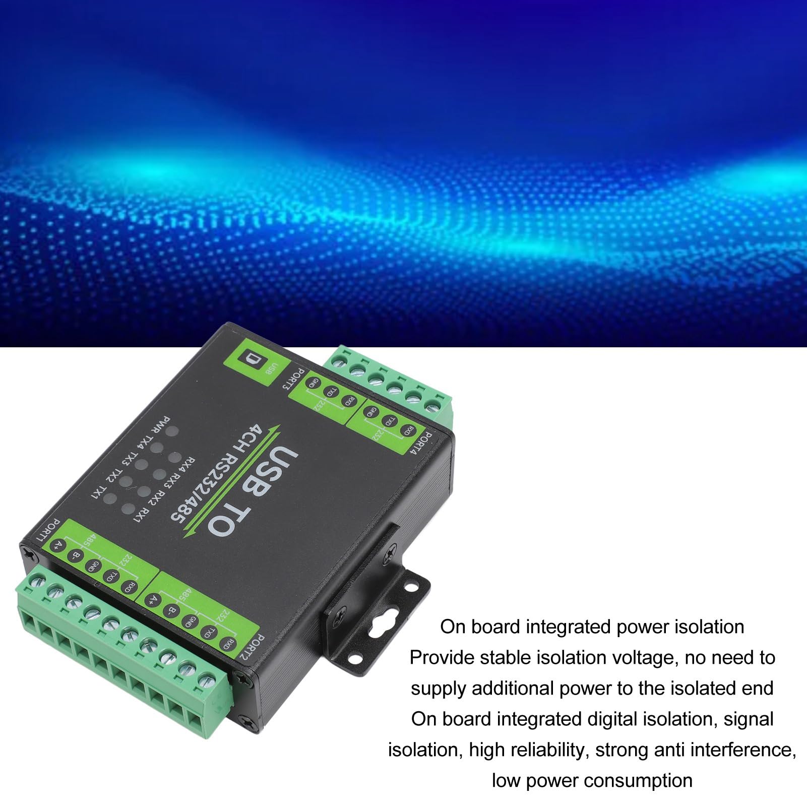 Fabater Isolierter USB-Konverter in Industriequalität, Einfache Installation, 5 V USB auf für Professionellen RS485 422-Konverter für Computer