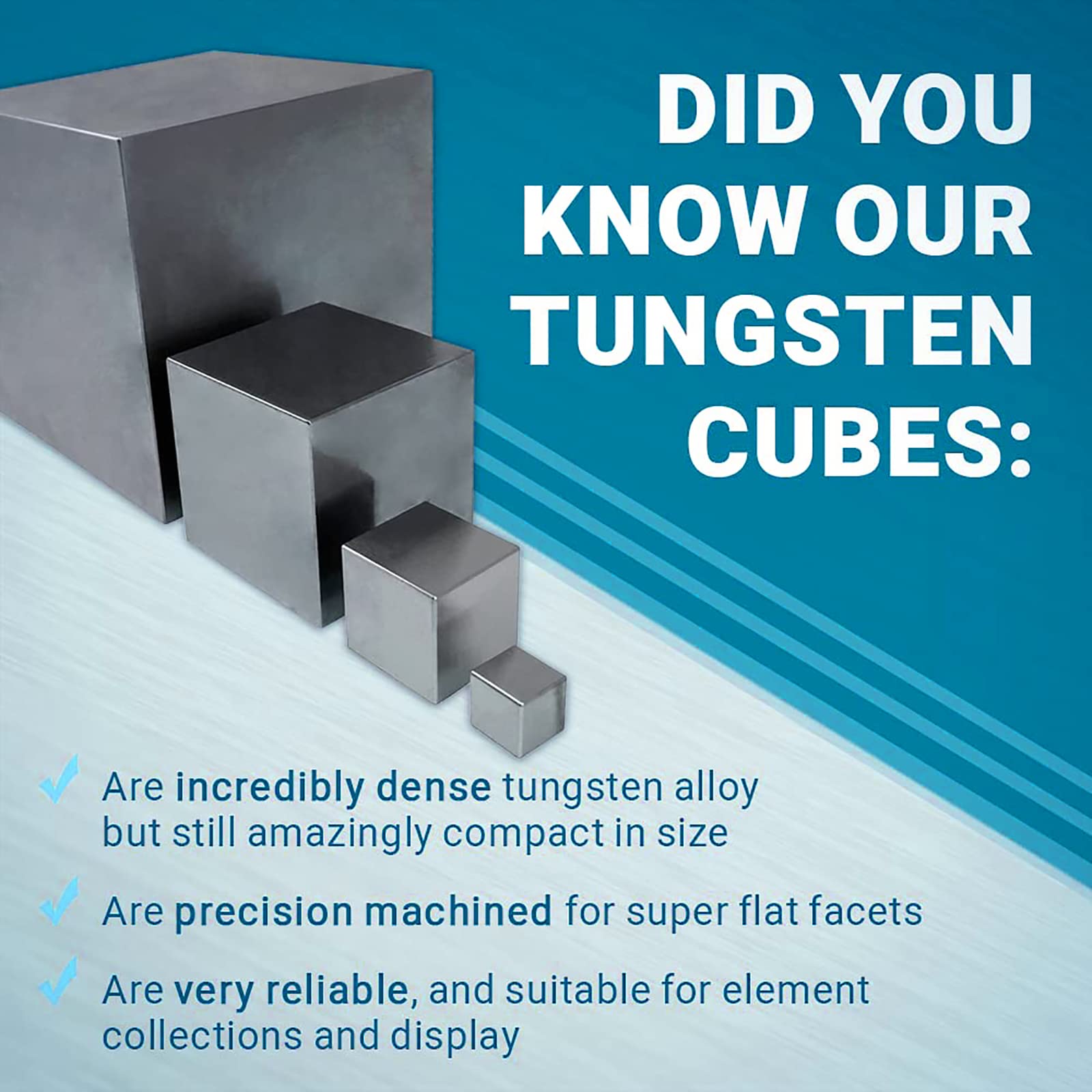 BBAUER Tungsten Metal Cubes, High Density Element Cube