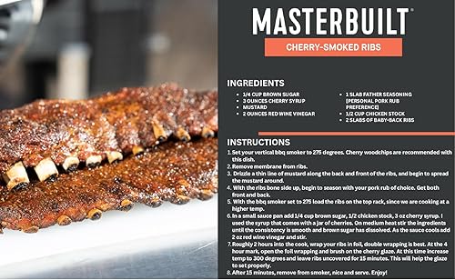 Vista 26 de Masterbuilt Ahumador vertical eléctrico digital para barbacoa de 40 pulgadas con kit de patas, cargador de virutas de madera lateral y 970 pulgadas