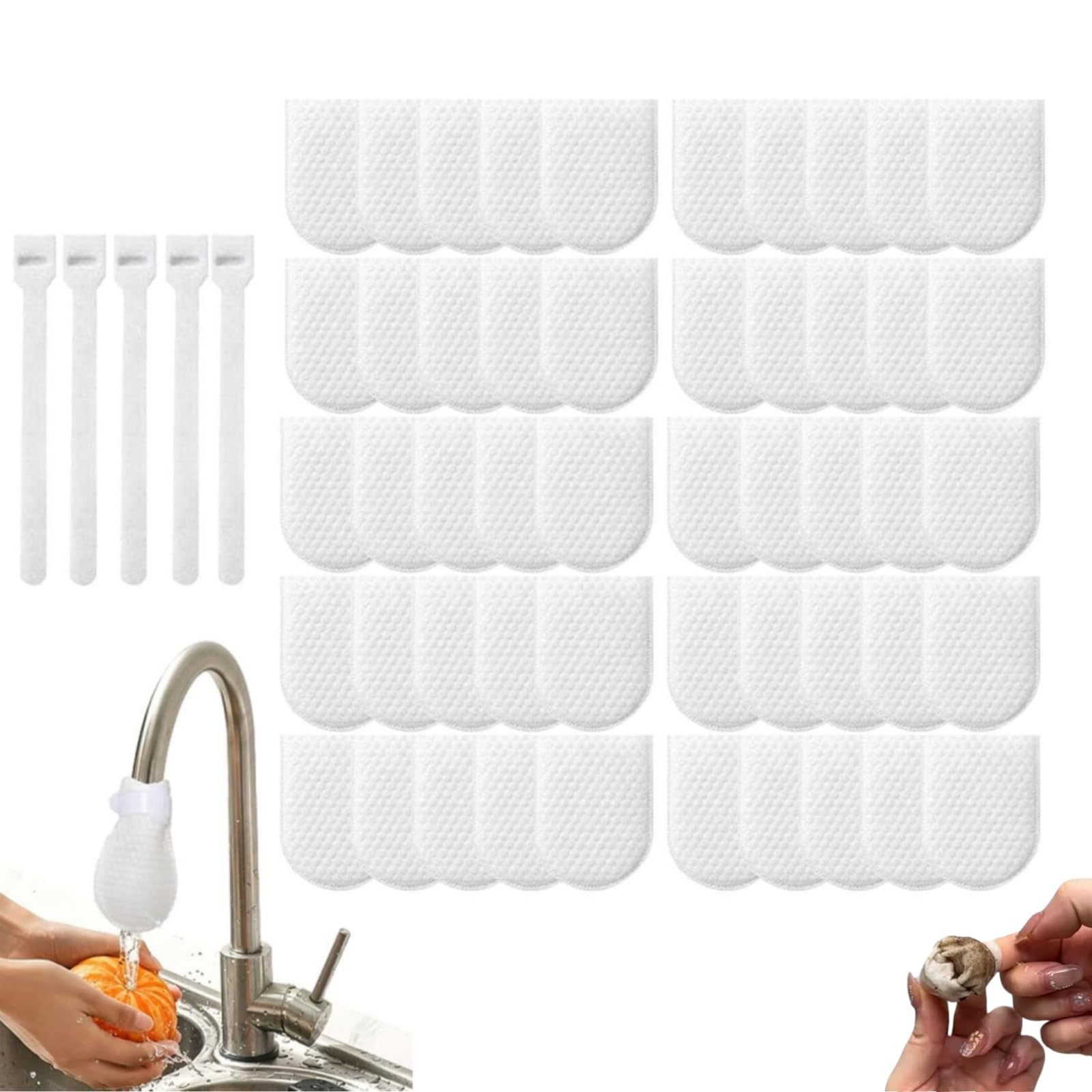 Faucet Filter Cotton Bag,50/100 Pcs Faucet Filter Bag,Splash-Proof Filters Bags for Kitchen Sink,Faucets,Faucet Filter Bag for Filtering Tap Water,Groundwater,Filters Rust,Silt,and Impurities (50PC)