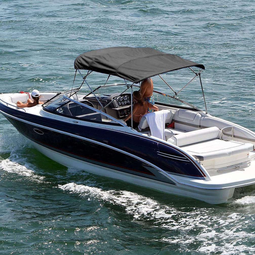 Cubierta de Repuesto para Toldo Bimini 3BOW, Lona 600D Duradera de Grado Marino, Toldo para Barco, Lona de Repuesto Solamente, Sin Marco,Azul,3BOW 73"~78" W