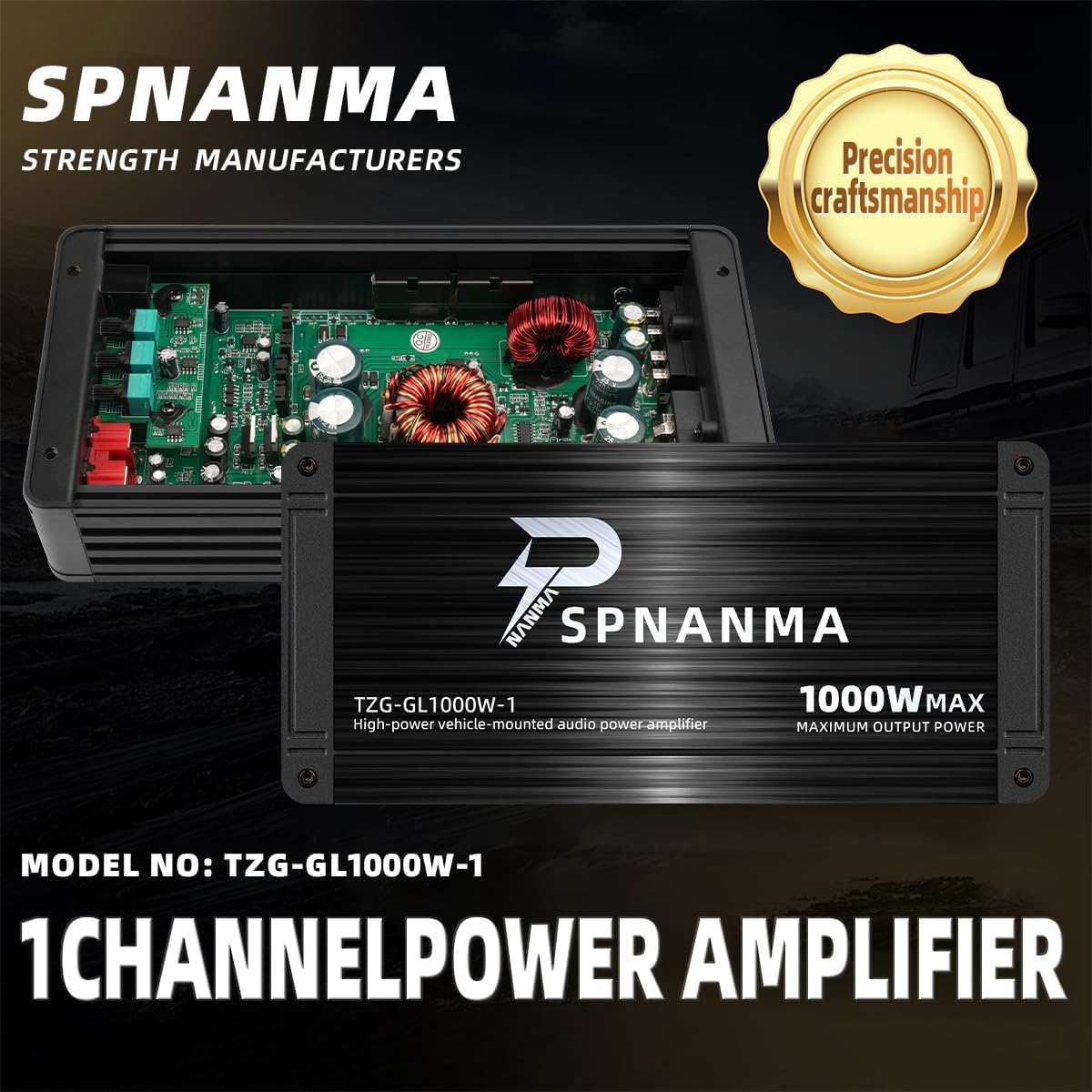 1000 Watt Class D Car Amplifier Monoblock MOSFET Subwoofer Audio, 1-8Ohm Full Scene Compatibility, 4-Way Protection Circuitry, Ultra-Low Distortion, Make The Subwoofer Punchy