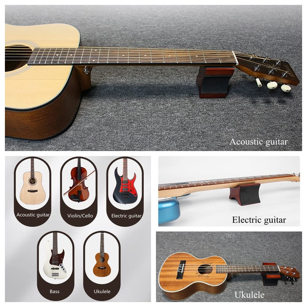 Support de repose-cou pour guitare Base en bois Luthier Outil de réparation 2 Hauteur d'utilisation pour guitare acoustique électrique Basse Ukulélé Mandoline Violoncelle
