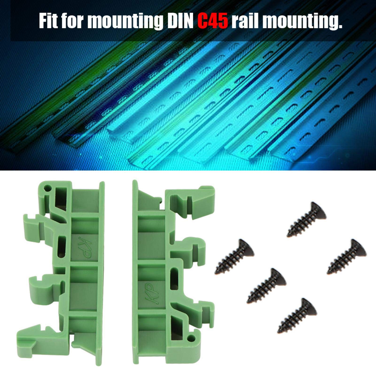 20 Clip Porta Guida DIN Per Staffa Montaggio PCB - Supporto Scheda In Nylon Verde