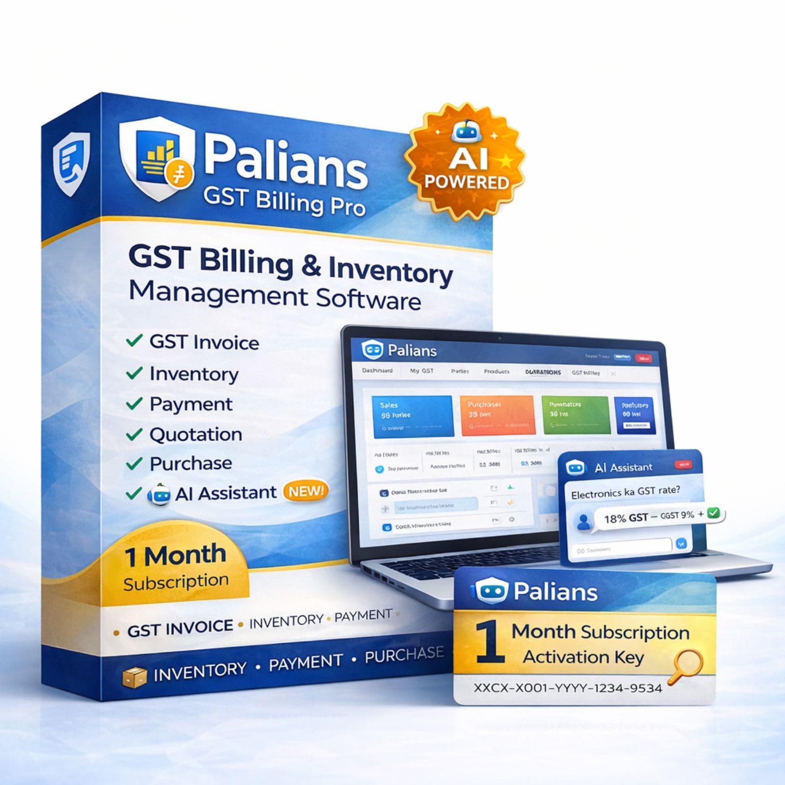 Palians GST Billing Pro – AI Powered GST Billing & Inventory Software | 1 Month Subscription | Voice Billing, WhatsApp Auto Billing, AI Business Reports & Forecast, GSTR-1 & 3B Ready | For Shops, Traders & CSC Centers-image-6