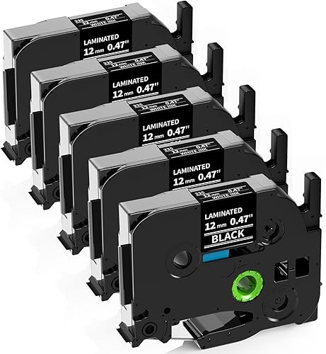 Miniatura 15 de Labelife TZe-221 TZe221 - Cinta de repuesto para rotuladora Brother P Touch de 0.354 in, cinta TZe TZ de 0.354 in 0.35 laminada blanca para Brother