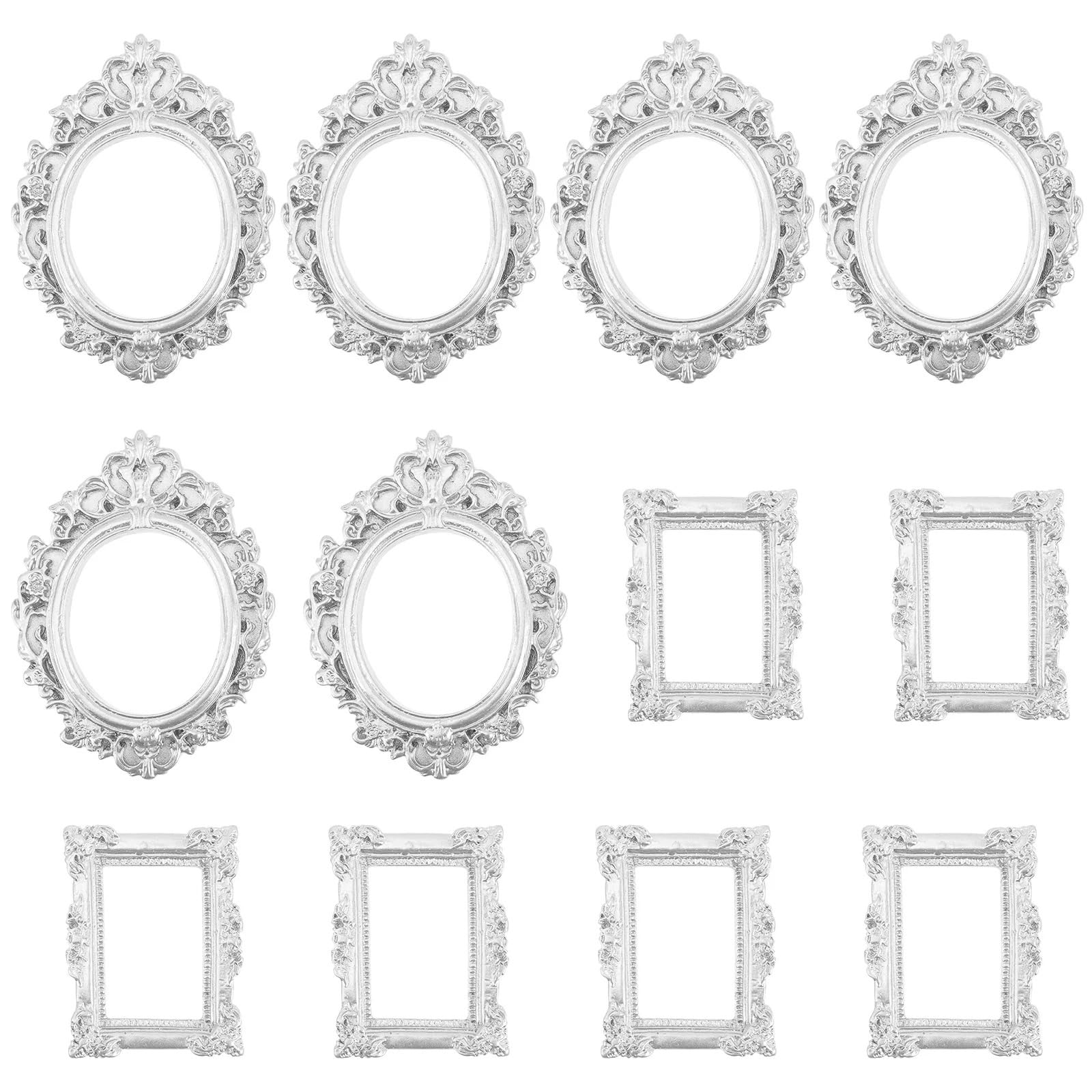 12pcs Miniature Resin Photo Frame Vintage Picture For Diy Crafts Making Small Home Decor Decoration Craft Supplies