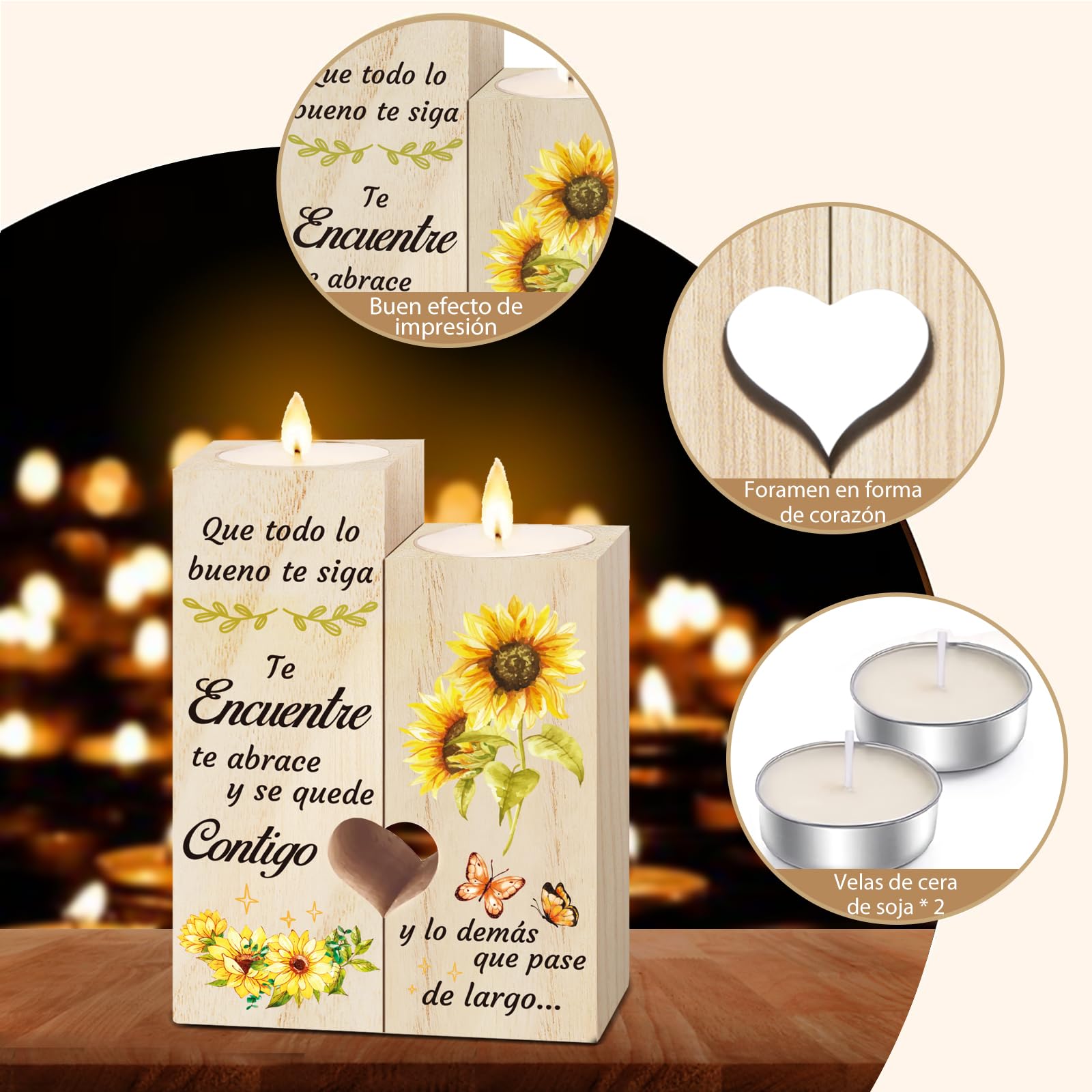 Regalos Dia de la Madre, Regalos Originales para Mujer, Candelabro, Regalo Cumpleaños Mujer, Regalos Mujer, Regalo Amiga Hermana, Candeleros LIZHI
