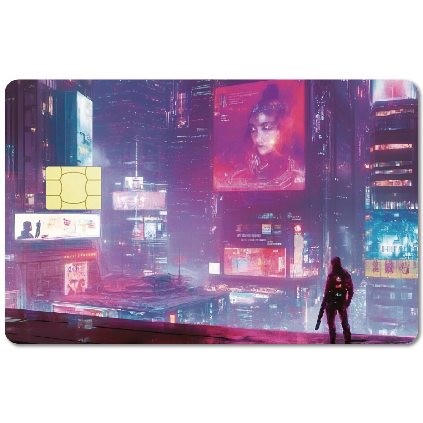 CREATCABIN 4Pcs Credit Card Skin Debit Card Sticker Cyberpunk Personalizing Card Decor Waterproof Removable Bank Card Cover Protecting Sticker Valentine's Day Gifts for Credit Card Holders 3.3x2.1in โ image 1