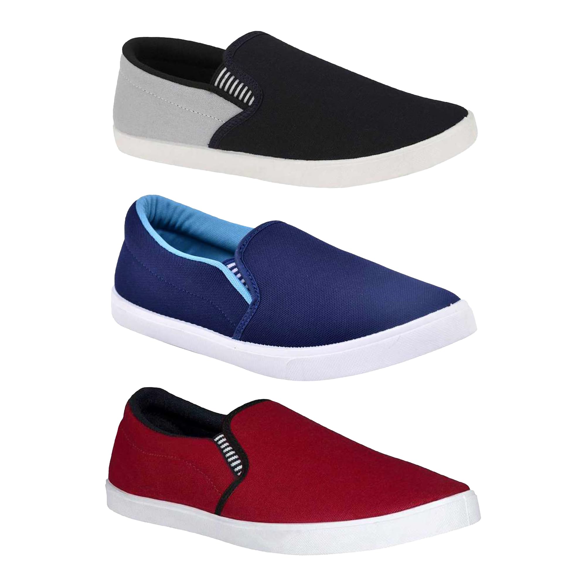 Aircum Combo Pack Of 3 Casual Shoes Slip On Sneakers For Men (Blue - Grey - Maroon, numeric_9) (B08CNF8J5H) Amazon Price History, Amazon Price Tracker