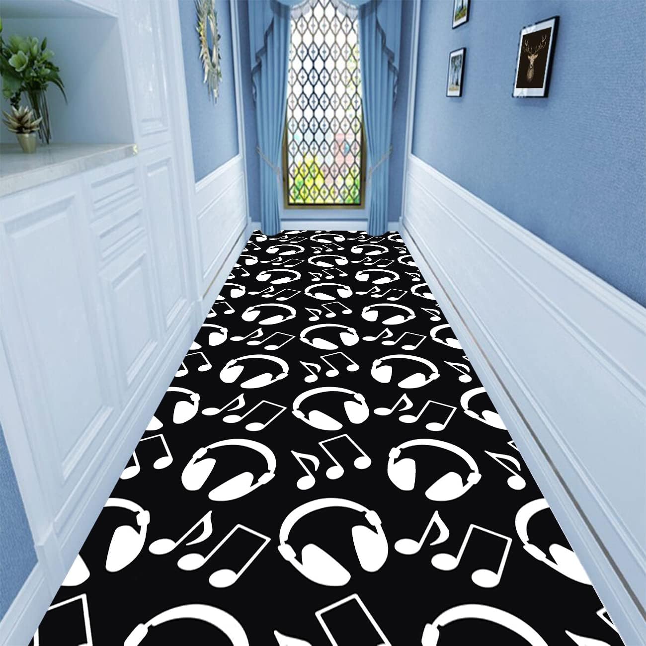 Extra Long Runners, MusicNotes Illustration Long Vestibule Floor Cover