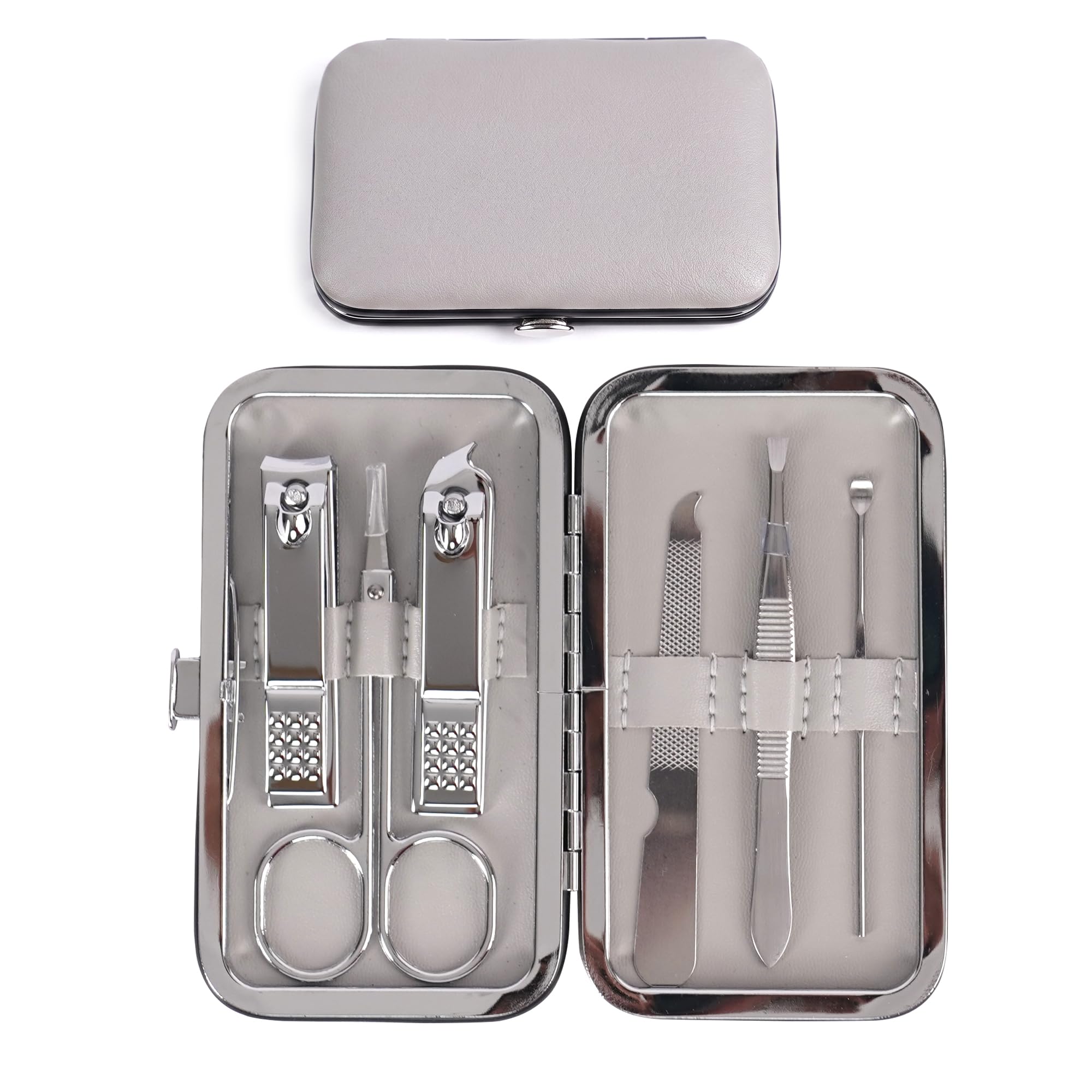 Prime Pick Manicure & Pedicure Grooming Kit Set of 6 Stainless Steel Nail Care Tools with Nail Cutter Scissors & File Portable Grooming Set for Kids Men & Women-image-7