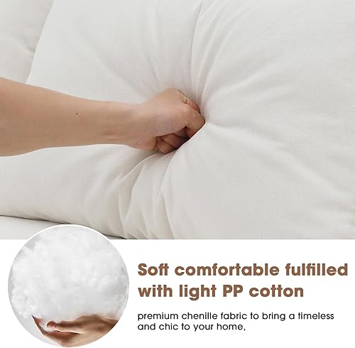 Miniatura 6 de CALABASH Sofá modular de estilo minimalista moderno con almohadas, juego de muebles seccionales profundos, sofá modular de felpilla de 4 plazas en