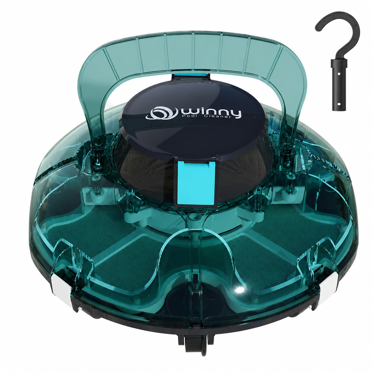 Pool Cleaner Cordless Pool Vacuum Robot for Above Ground Pool | Automatic Model, Cleaning Up to 660 sq.ft, Dual-Layer Filtration, 90 Mins Runtime, Self-Parking, with Hook, Forest Green