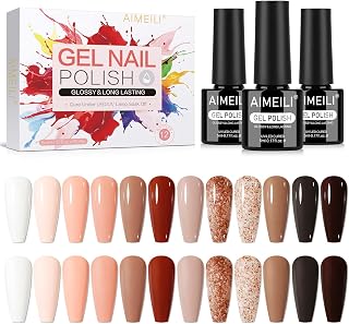 AIMEILI Gel Nail Polish Set 12 Pcs, Cruelty Free, Vegan, Soak Off UV LED Gel Nail Polish Nail Art Manicure Salon DIY Home for Women - Kit 40