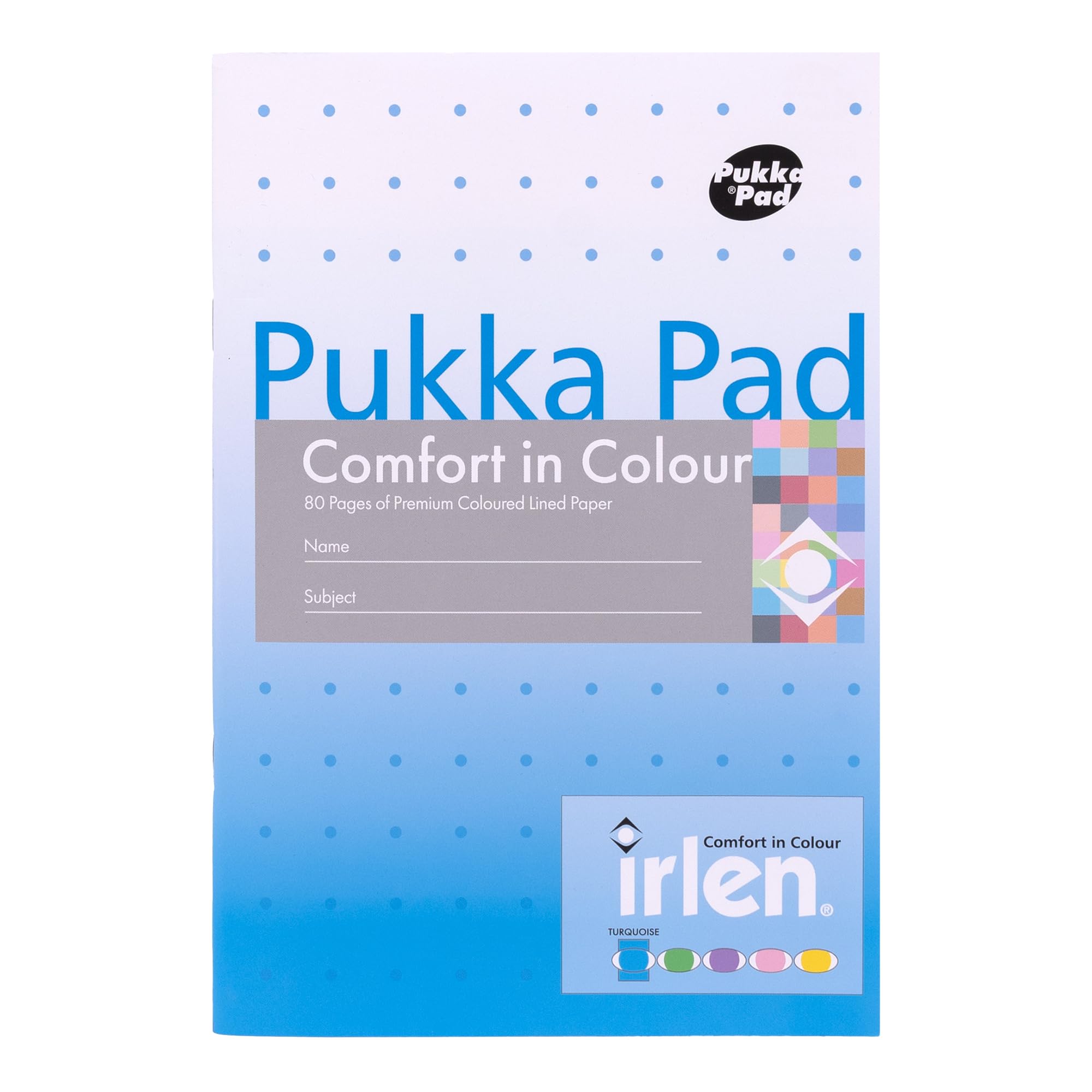 Pukka Pad Irlen A5 Exercise Book, Pack of 5 Staple Bound Notebooks with 80 Pages, 40 Sheets of 80GSM Paper