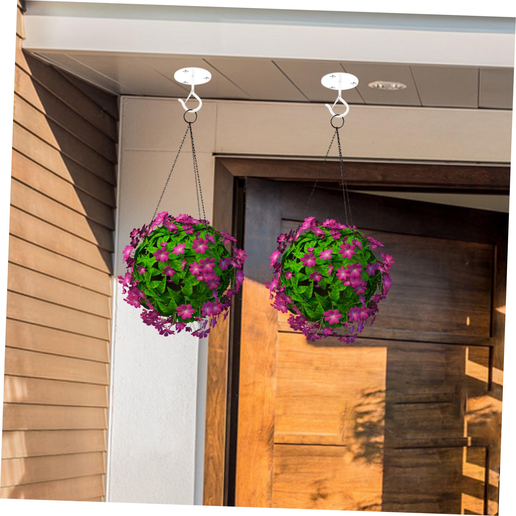 Sosoport 5 Ensembles Crochets Pour Plantes Suspendues En Plein Air Cintres Pour Plantes En Plein Air Cintre Pour D'intérieur Crochet De Plafond Blanche Acier Carbone 2 Pièces * 5