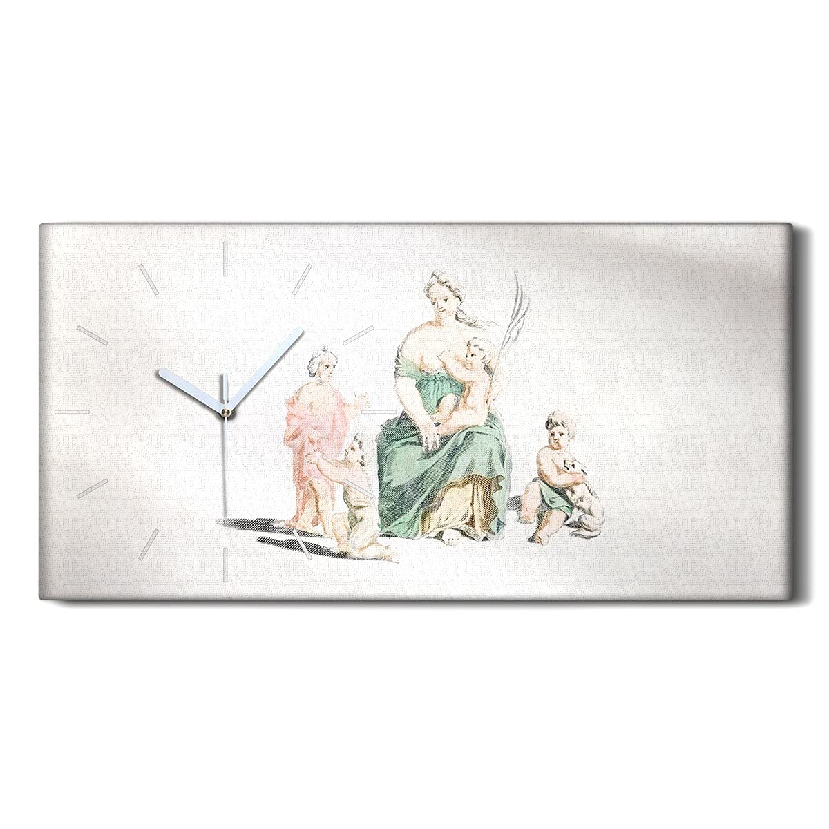 Horloge artistique de salon en toile haut de gamme motif dessin moderne