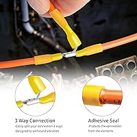 Vista 4 de Wirefy Conectores de pala termorretráctiles – Conectores de alambre de 3 vías – Conectores de doble pala – Terminales de desconexión rápida