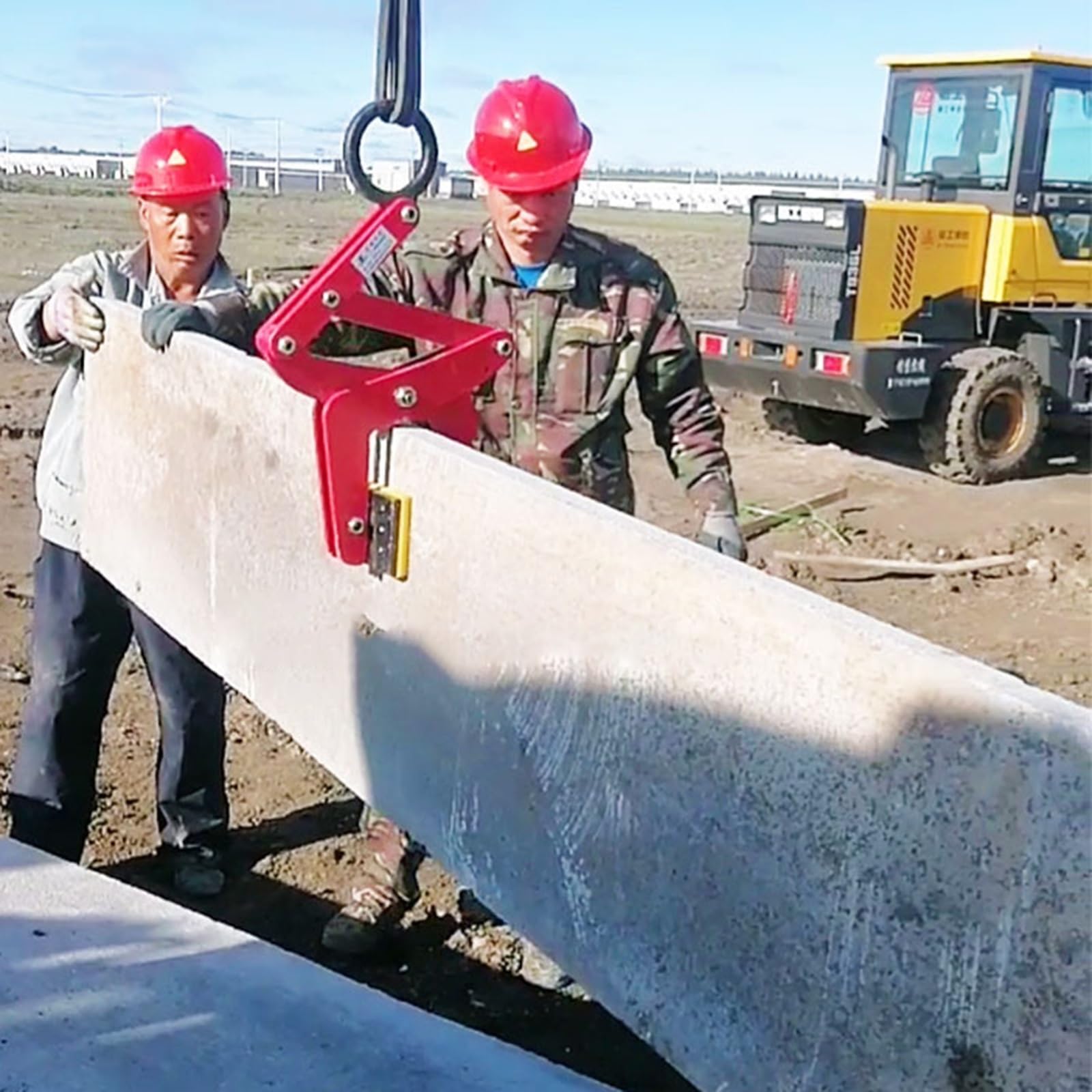 Red lifting clamps grabber 2-12 CM, Vertical Adjustable Jaw Opening slab lifter for Hanging Stone Transportation, Steel Single Scissor Puller Hoisting(Opening 6-12 cm/2.4-4.7 in)