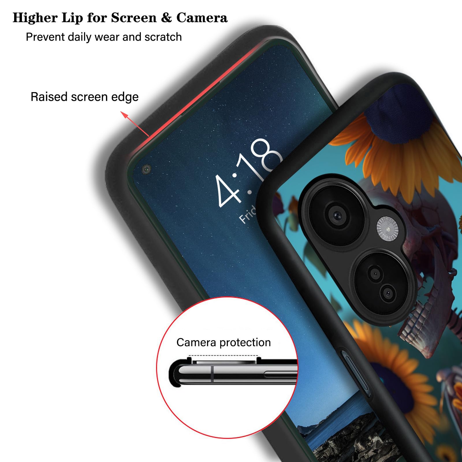 Lmposla Funda Para Oneplus Nord N300 5G, Funda Delgada De Silicona TPU A Prueba De Golpes Para Oneplus Nord N300 5G (rosa/verde Azulado