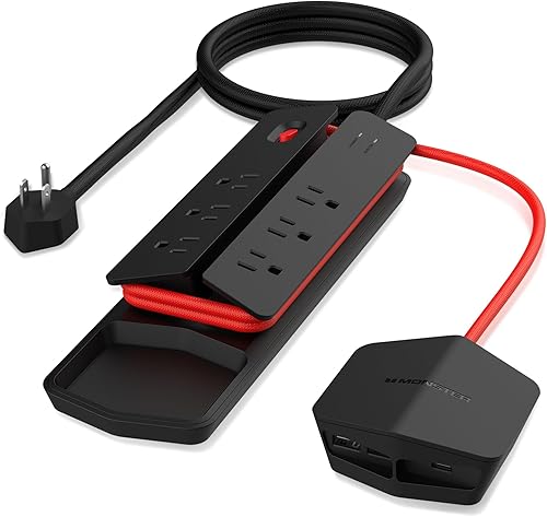 Miniatura 23 de Monster Power Center Vertex XL Protector de sobretensiones con regleta de alimentación desmontable, 10 salidas de CA, 2 puertos USB-A y 1 puerto