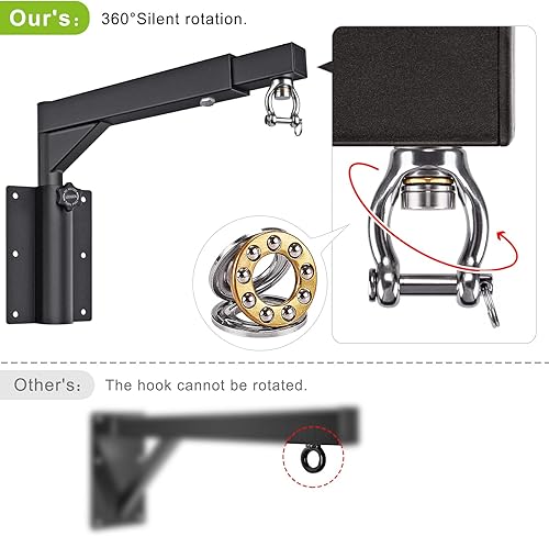 Miniatura 4 de BeneLabel Soporte de pared para bolsas pesadas, soporte para saco de boxeo resistente, soporte para bolsa de boxeo para gimnasio en casa, interior y