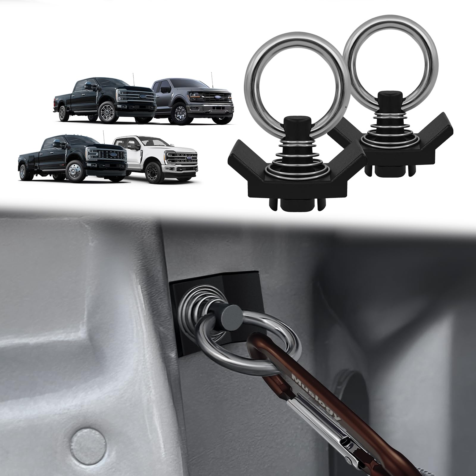 Amazon.com: Muslogy Mounting Snap-in Bed Tie Down Anchors