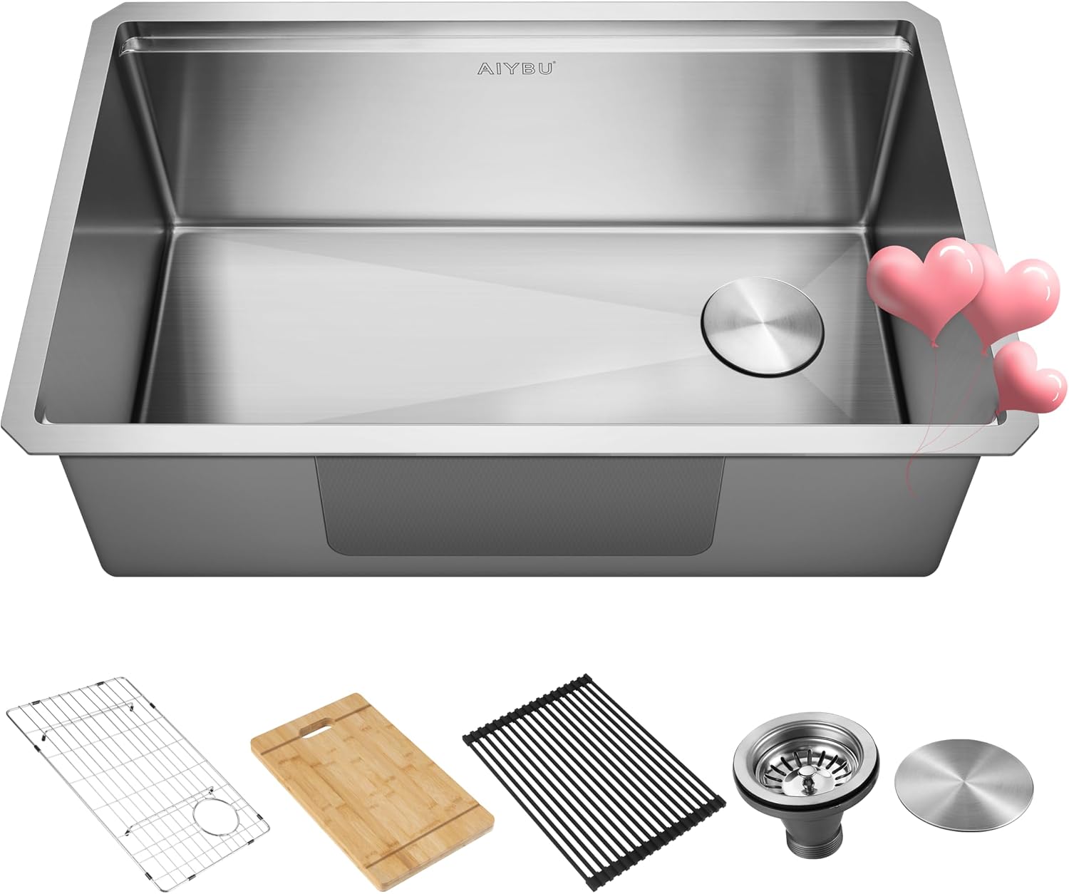AIYBU Kitchen Sink,30 Inch Side Drainer Single Bowl Kitchen Sinks — free download