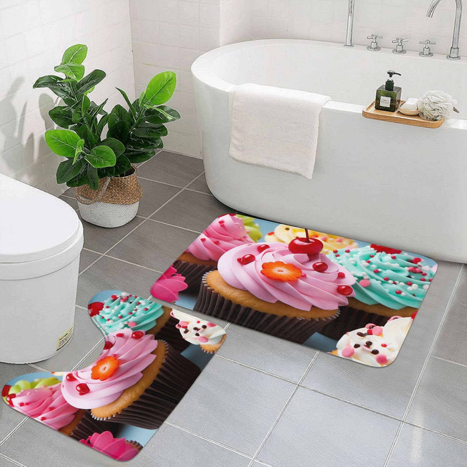 Tapis de bain en microfibre doux antidérapant tapis toilette U