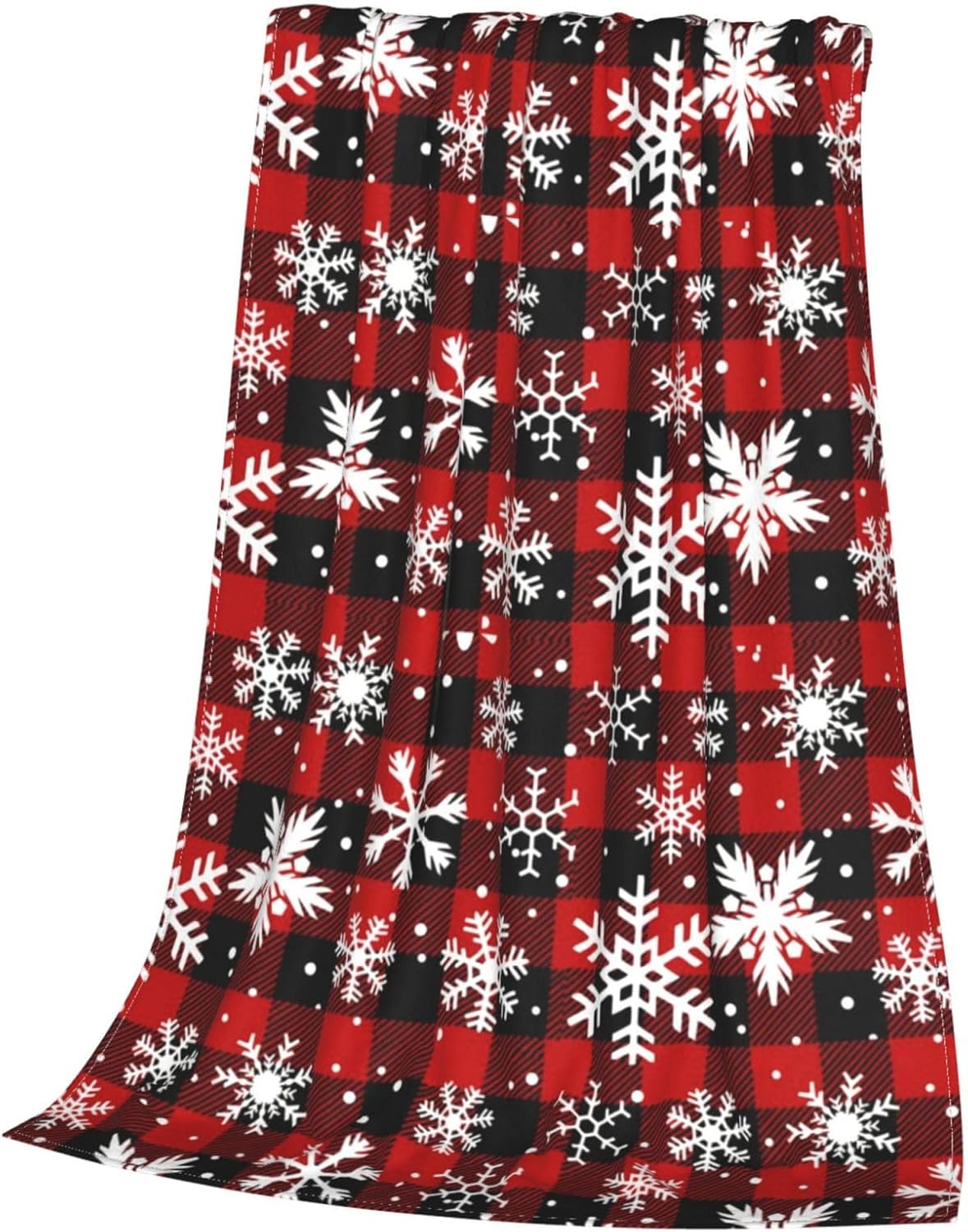 Christmas Red Plaid Fleece Blanket Ultra Soft Plush Cozy Xmas Home Decor Throw Blanket for Bed, Sofa, Couch 50"x 40" - Image 3