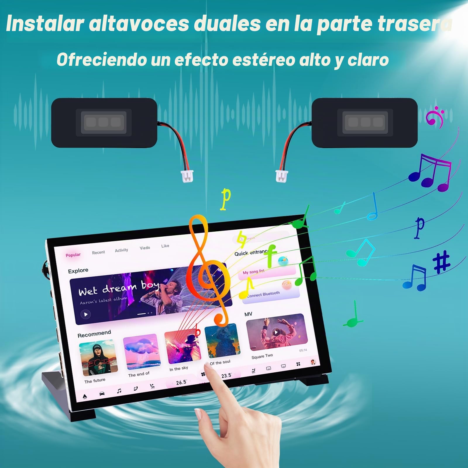 GeeekPi Pantalla Táctil Capacitiva de 7 Pulgadas para Raspberry Pi, Monitor HDMI IPS 1024X600 con Altavoz Dual, Compatible con Raspberry Pi 5/4B/3B+/3B/B+, con Orificios de Montaje